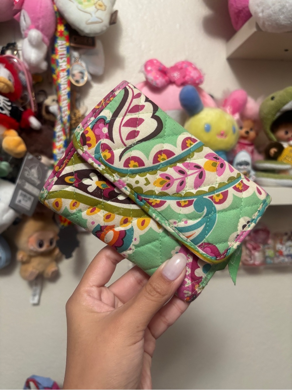 vera bradley paisley print tri fold wallet